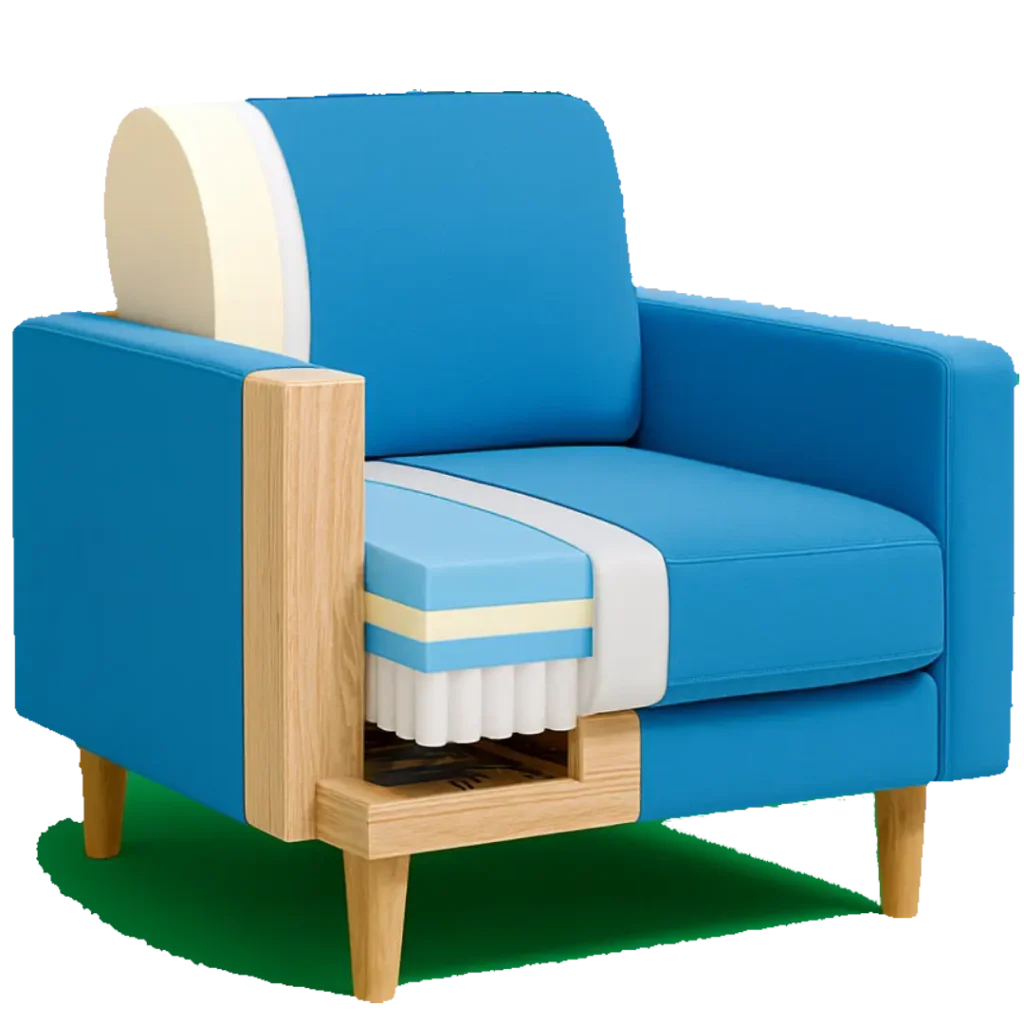 sillon con capas de hule espuma
